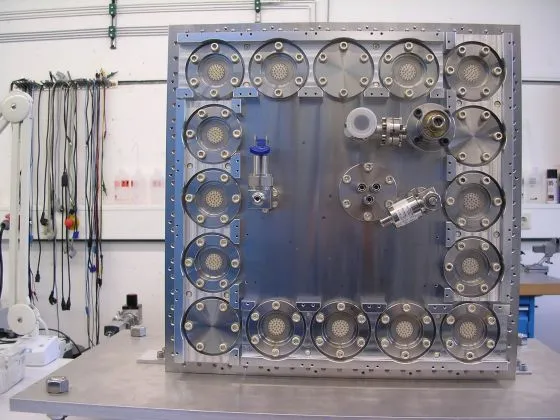 Technische Universität München, TUM, MWPC Detector back flange, steel, sonica, ultrasonic cleaning, ultrasonic cleaners, soltec