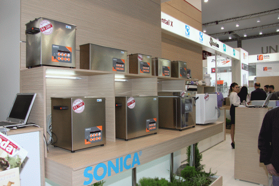 SONICA ultrasonic cleaners at UNIDENT stand at Dental Salon Moscow